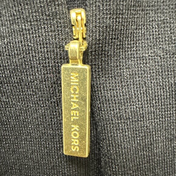 New Michael Kors Womens Size 3X Black Faux Leather Mixed Media Chain Shift Dress - Picture 10 of 11